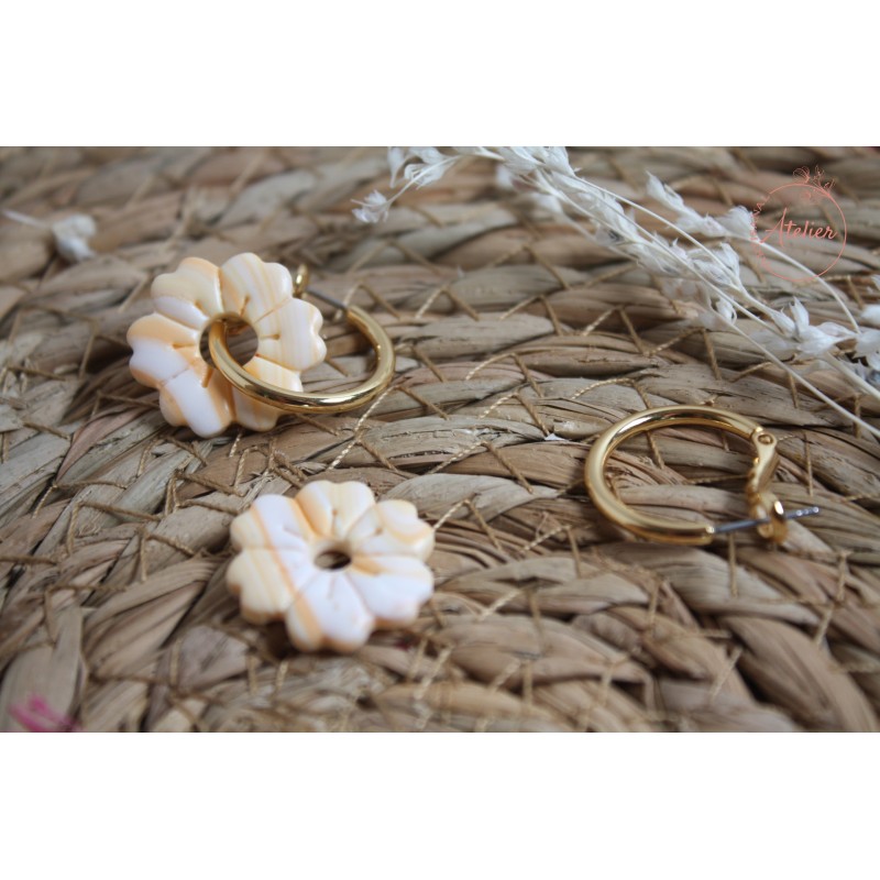 Lisa - marbrée orange et blanche