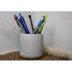 Pot à crayons ou plante de bureau - Gris tâcheté
