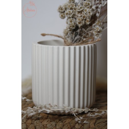 Pot à crayons ou plante de bureau - Crème