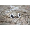 Puces d'oreille - léopard - noir et blanc
