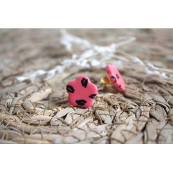 Puces d'oreille - léopard - rose