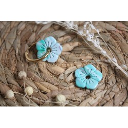 Clémence - marbrée bleu/brun/blanc