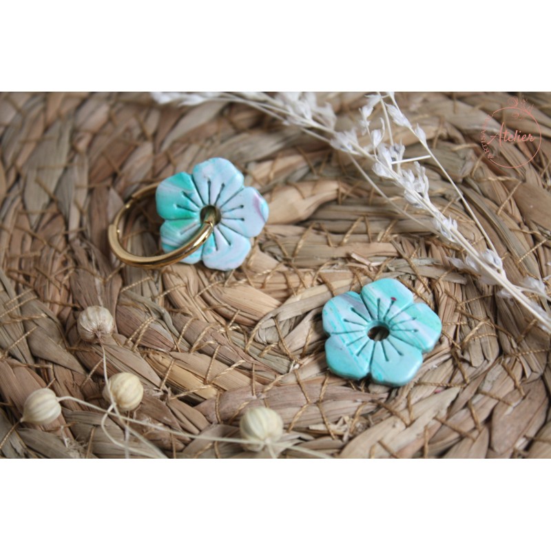 Clémence - marbrée bleu/brun/blanc