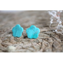 Puces d'oreille - bleu paillettes