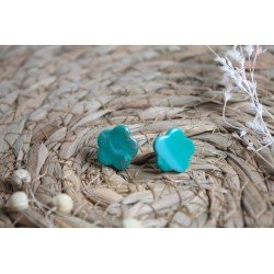 Puces d'oreille - marbrée bleu paillettes