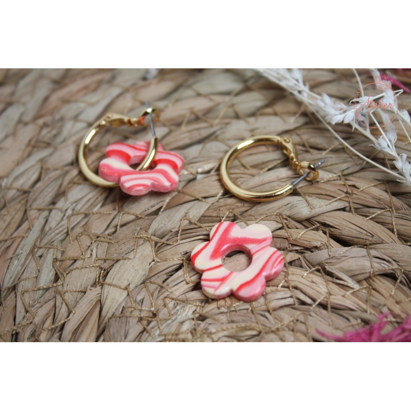 Lucie - marbrée rose et blanche