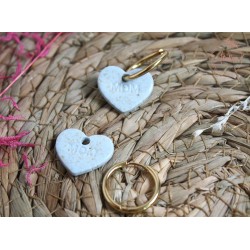 PACK créoles + pampilles cœur MOM bleu paillette