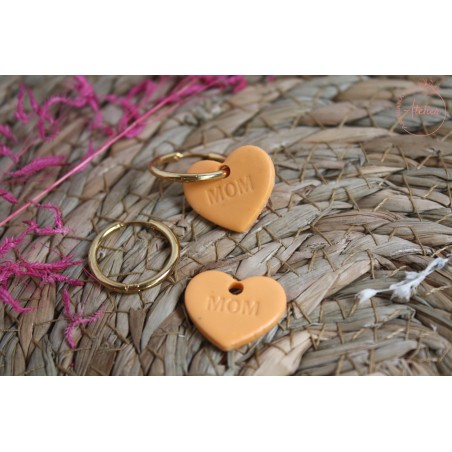 PACK créoles + pampilles cœur MOM orange