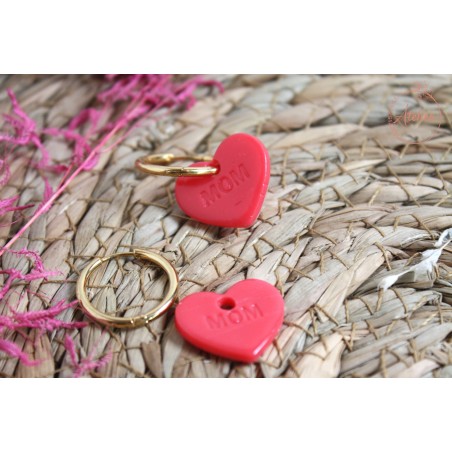 PACK créoles + pampilles cœur roses MOM