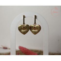 Boucles d'oreille pendantes MOM - or