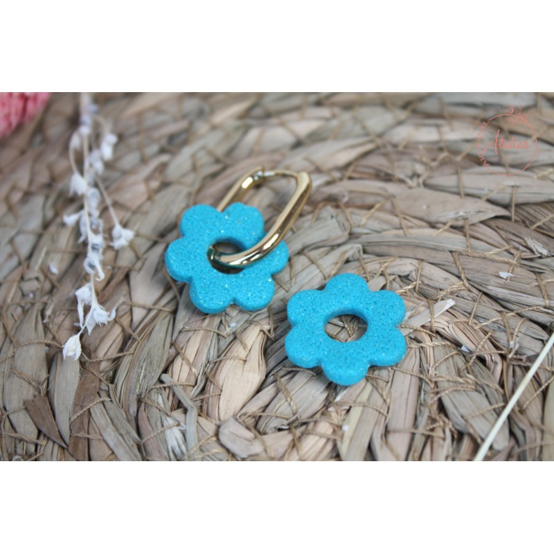 Lucie - Bleu paillette texturé