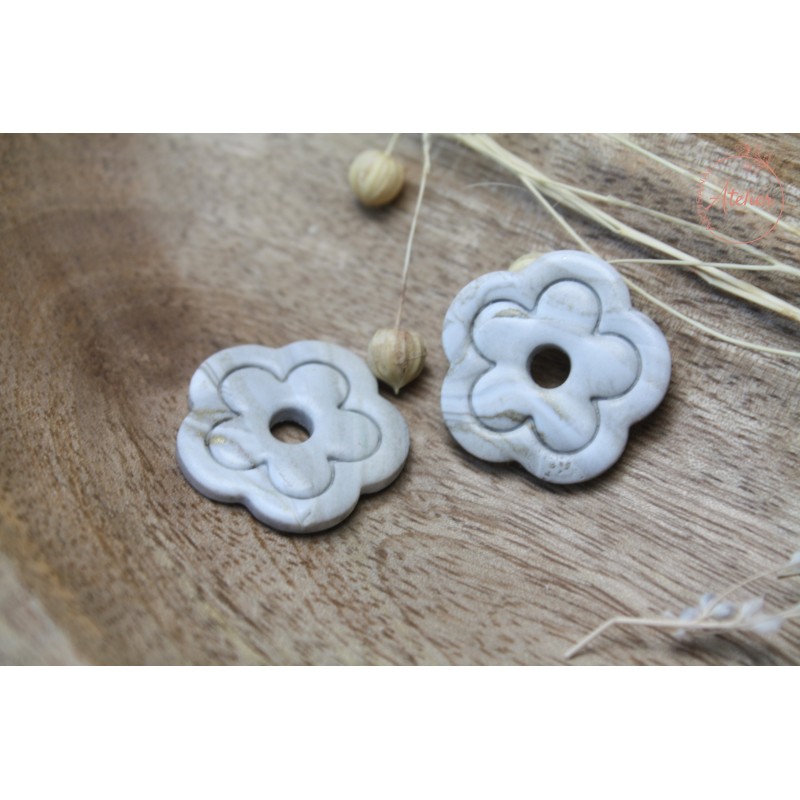 Léna - Blanc gris et or légèrement marbré