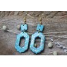 Boucles d'oreille pendantes - bleu et or