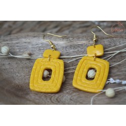 Boucles d'oreille pendantes - jaune