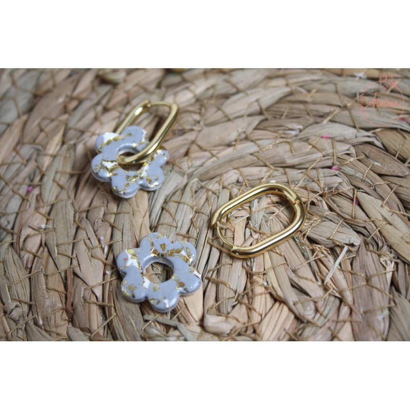 Lucie - Gris blanc et or