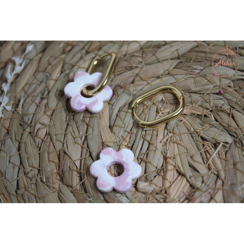 Lucie - Rose blanc marbré