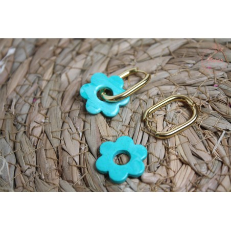 Lucie - Turquoise légèrement pailleté et marbré