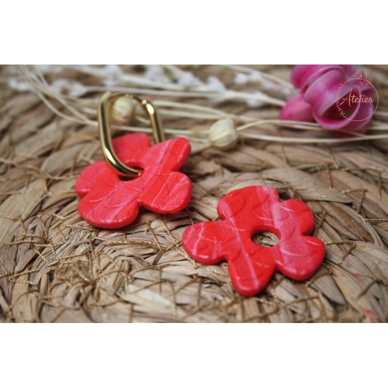 Marie - texturée/marbrée rose et rouge