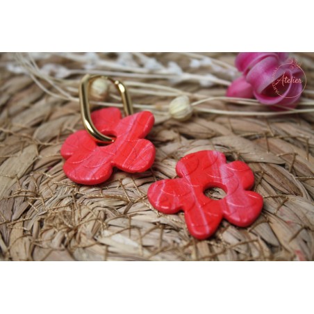 Marie - texturée/marbrée rose et rouge