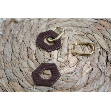 Hexagone - Brun texturé bois