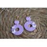 Boucles d'oreille pendantes - Mauve papillons