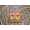 Boucles d'oreille pendantes - Bi couleurs orange texturé