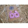 Boucles d'oreille pendantes - Mauve, blanc et or