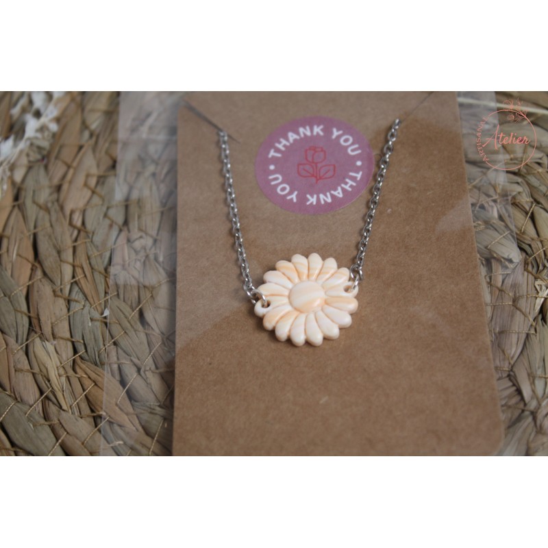 Bracelet Marguerite - Orange marbré