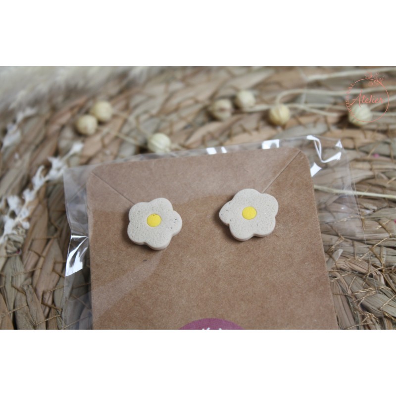 Puces d'oreille - Beige et jaune