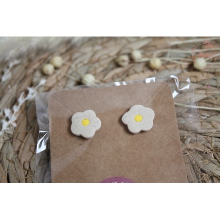 Puces d'oreille - Beige et jaune