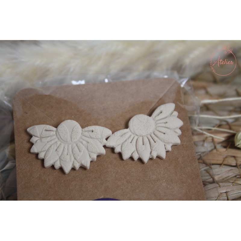 Puces d'oreille - Beige texturé