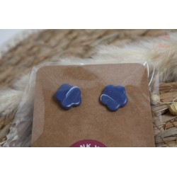 Puces d'oreille - Bleu marbré blanc