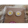 Puces d'oreille - Marguerite beige et jaune