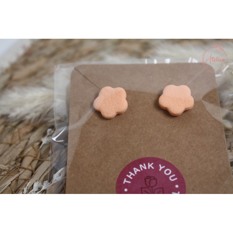 Puces d'oreille - Orange texturé