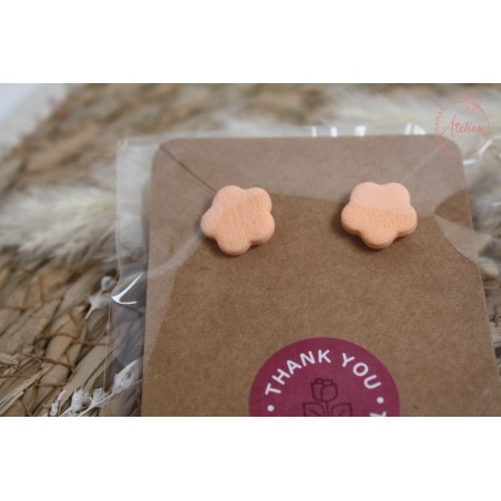 Puces d'oreille - Orange texturé