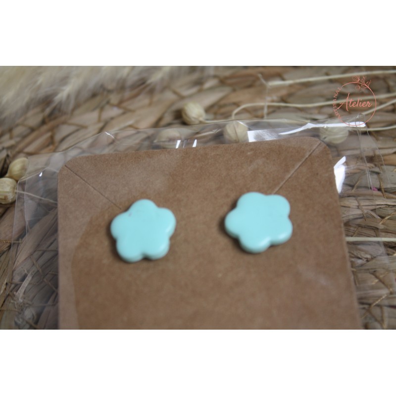 Puces d'oreille - turquoise