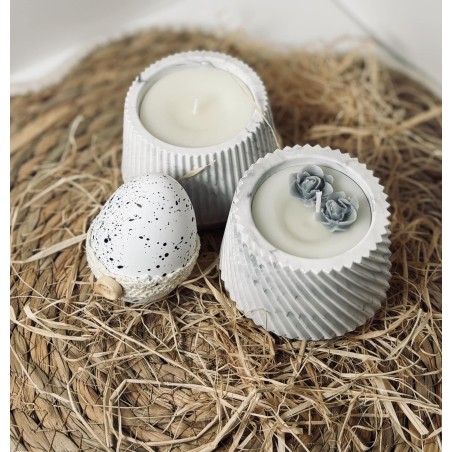 Duo de bougies marbrées