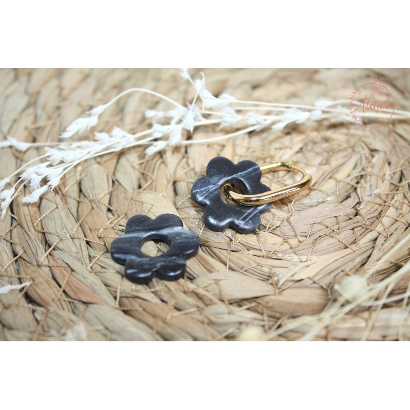 Lucie - marbrée noire et blanche