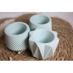 Trio de pots - Vert d'eau