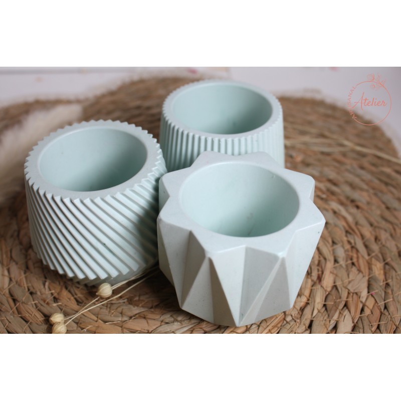 Trio de pots - Vert d'eau