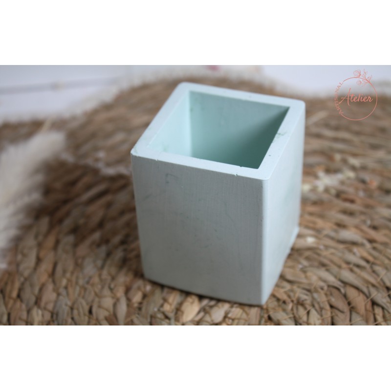 Cache pot carré - Vert d'eau