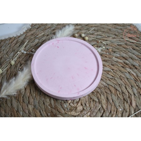 Vide-poche rond plat - Rose tâcheté