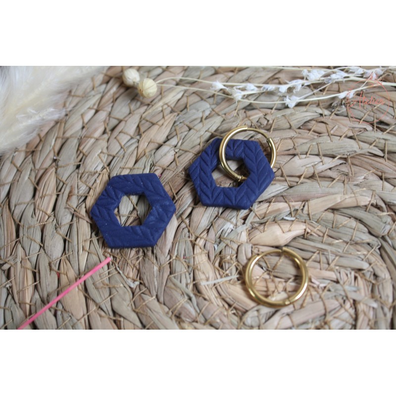 Hexagone - Bleu texturé