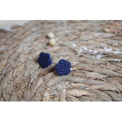 Puces d'oreille - Bleu texturée