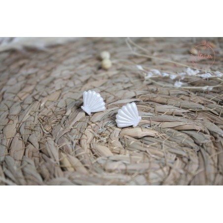 Puces d'oreille - Mini coquillage irisé