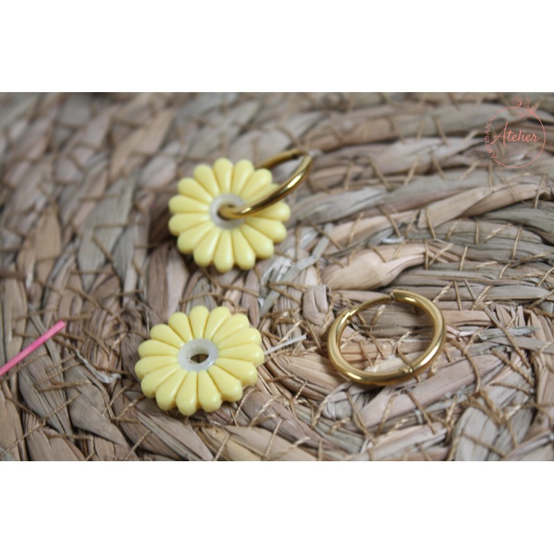 Marguerite - Jaune avec cœur translucide