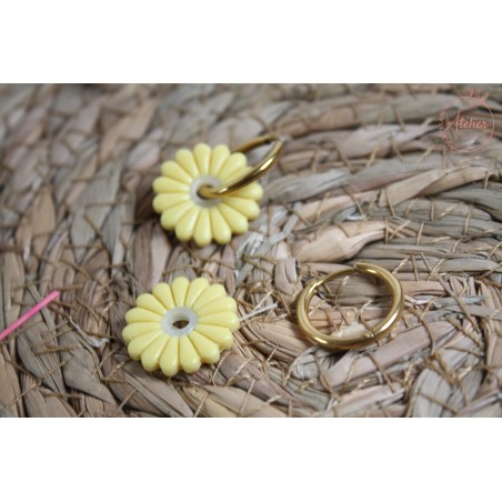 Marguerite - Jaune avec cœur translucide