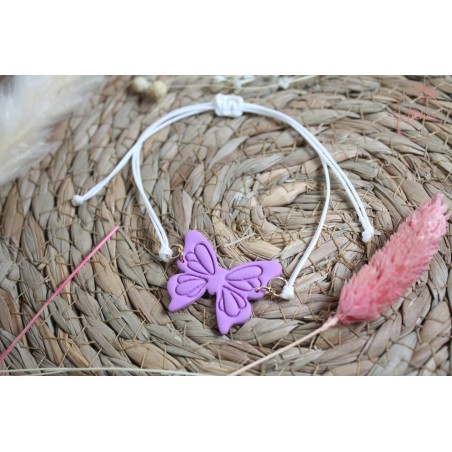 Bracelet Papillon - Mauve